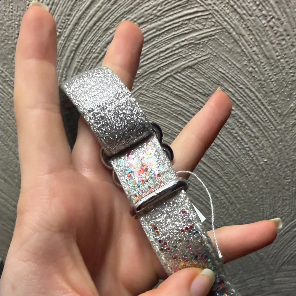 Packed Party Glittery Silver and Pink Dog Collar - Picture 8 of 11